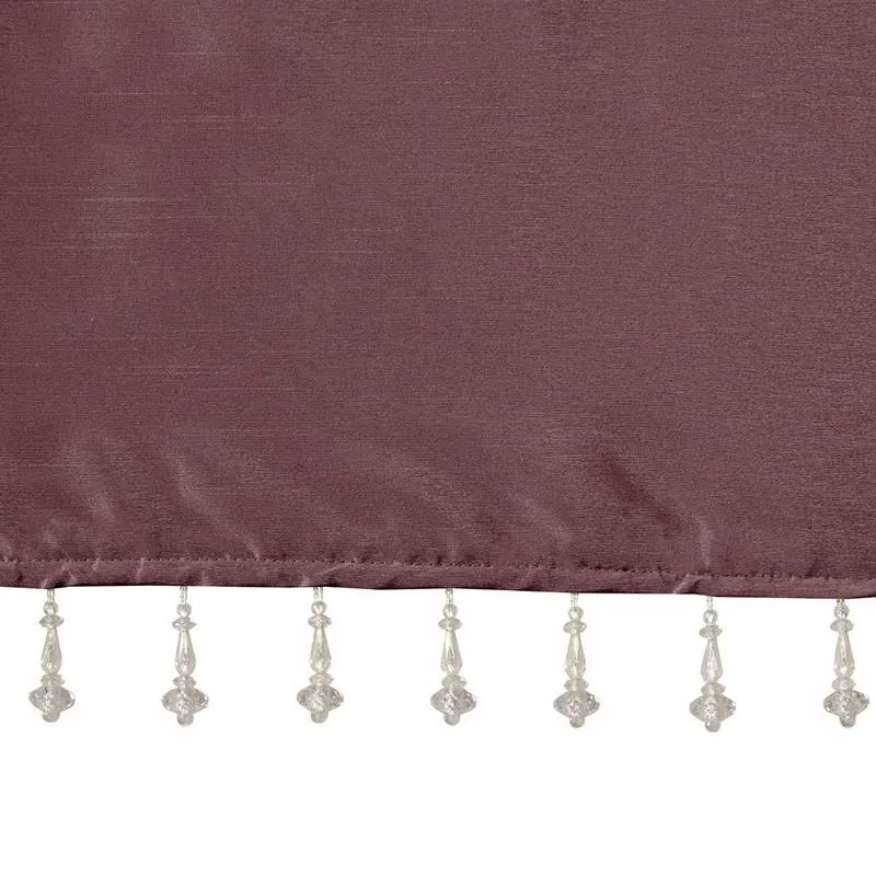 100% Polyester Twisted Tab Valance With Beads -50X26" MP41-4476 By Olliix
