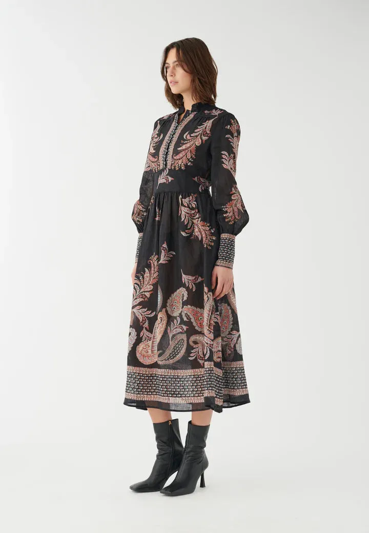 Alondradea Fortunio Linen Print Dress