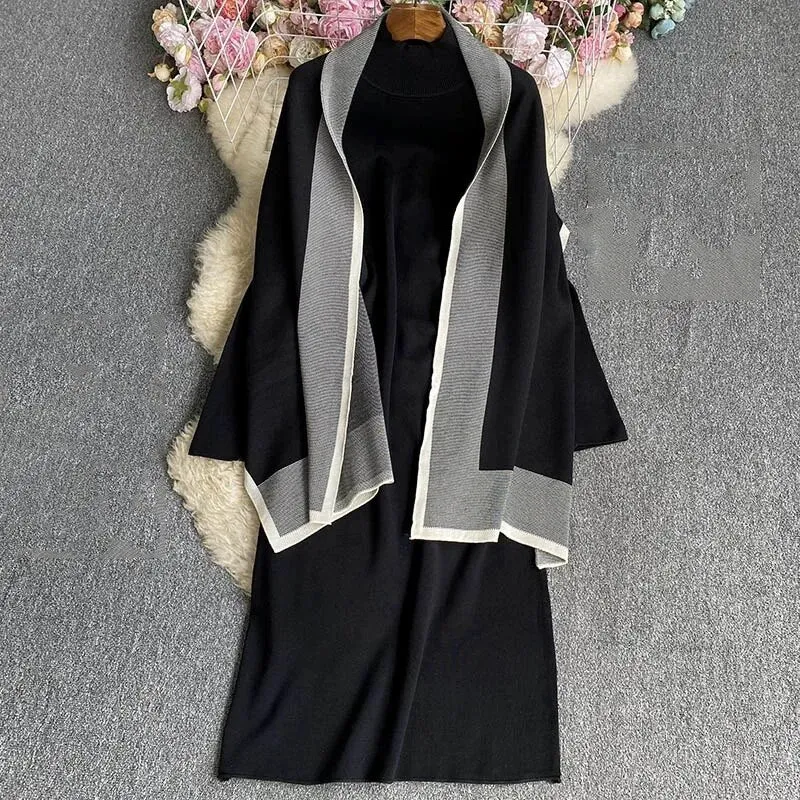 Bianca luxury Woolen Dress with Cover Up