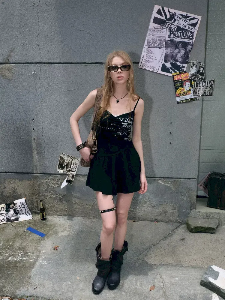 Black Printed Lace Halter Dress【s0000009368】