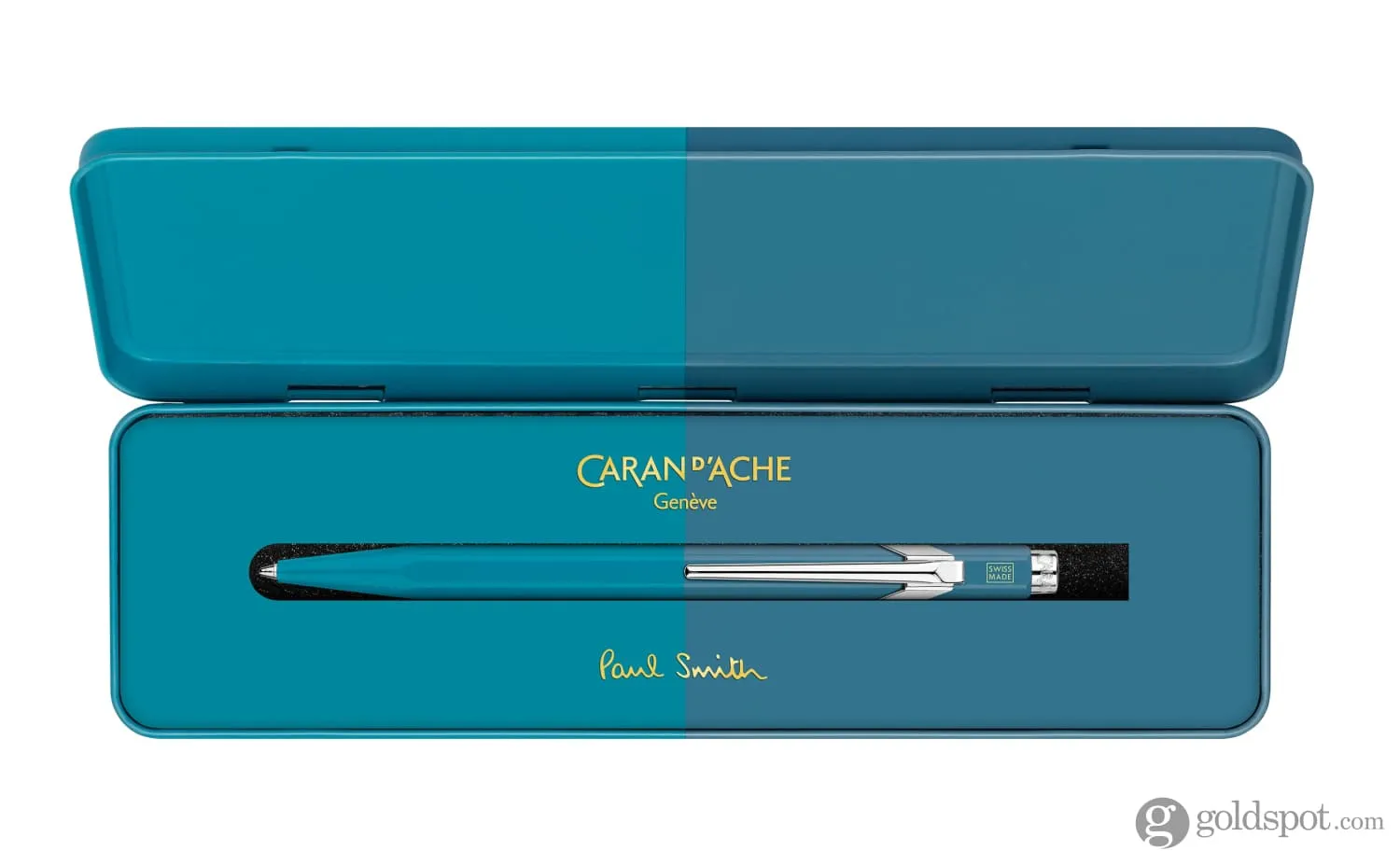 Caran d'Ache 849 Paul Smith 4 Ballpoint Pen in Cyan & Steel