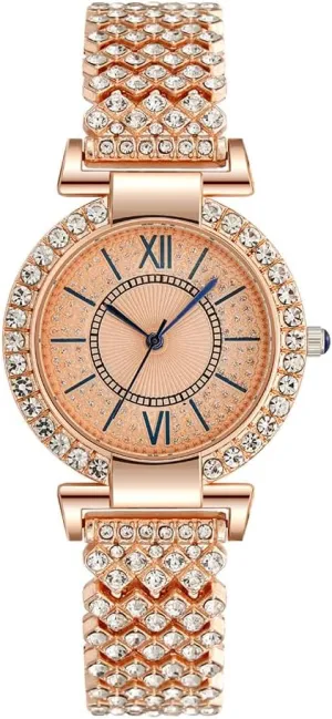 CdyBox Women Luxury Crystal Watch Classic Bracelet Watches Analog Quartz Wristwatch