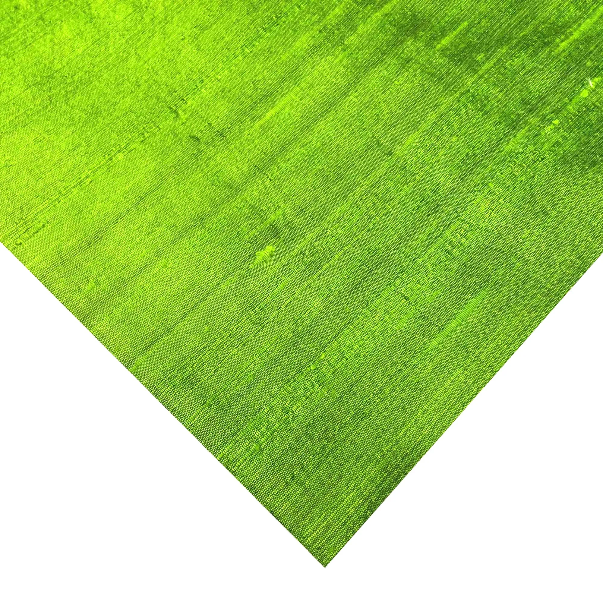 Dark Green Raw Silk Fabric
