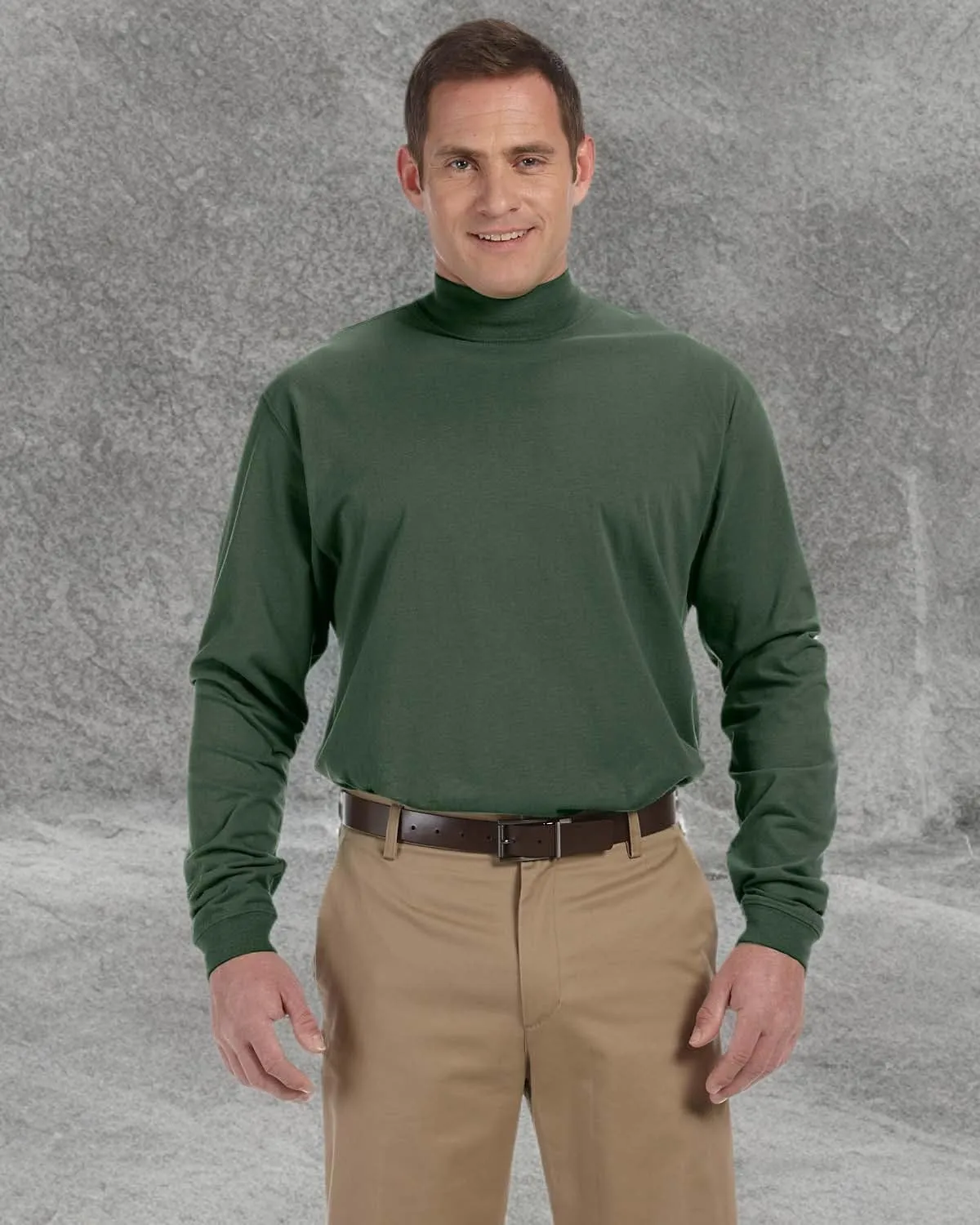 Devon & Jones Unisex-Adult Sueded Cotton Jersey Mock Turtleneck