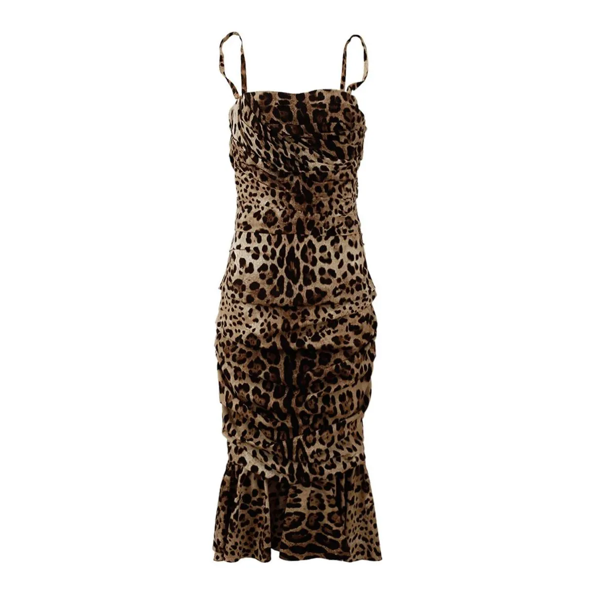 Dolce & Gabbana Elegant Leopard Print Cady Dress
