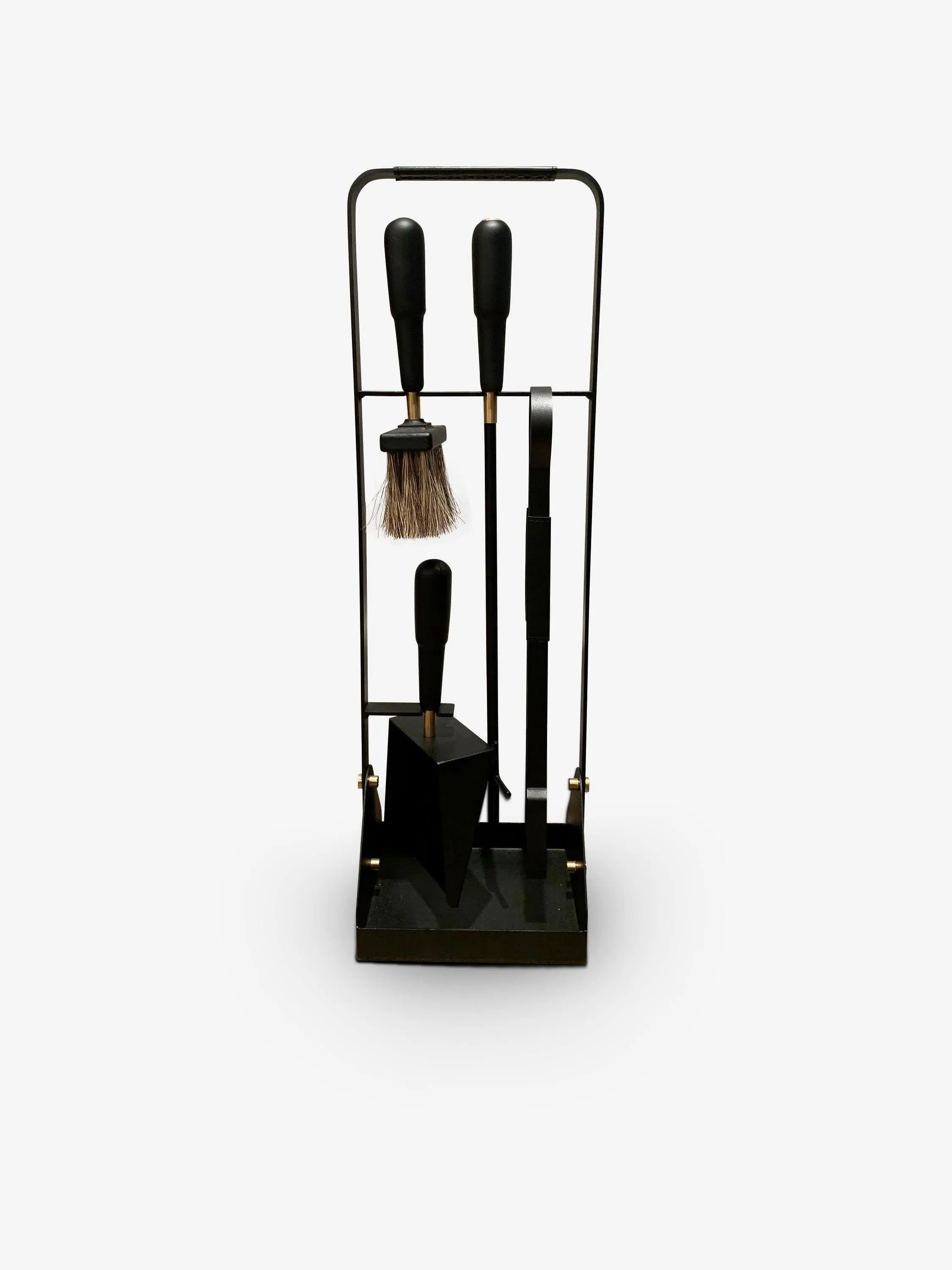 Emma Fireplace Tool Set with Brass Details in Black by Eldvarm