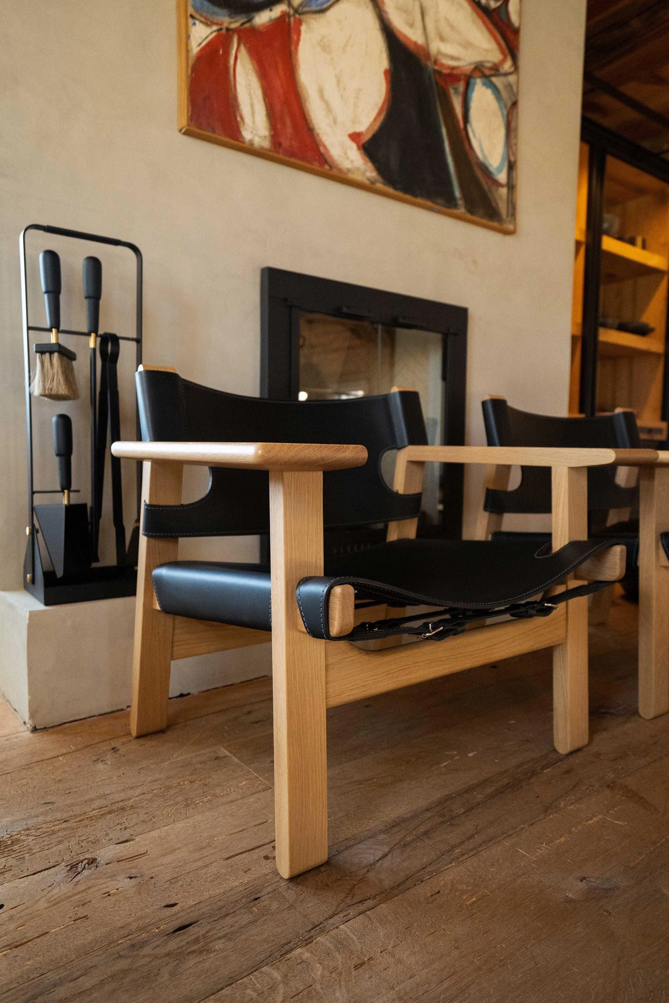Emma Fireplace Tool Set with Brass Details in Black by Eldvarm