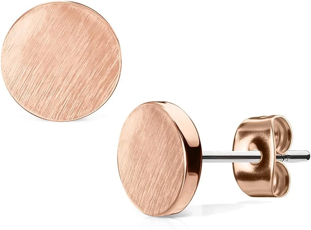 Geo-Shaped Surgical Steel Brushed Finish Stud Earrings