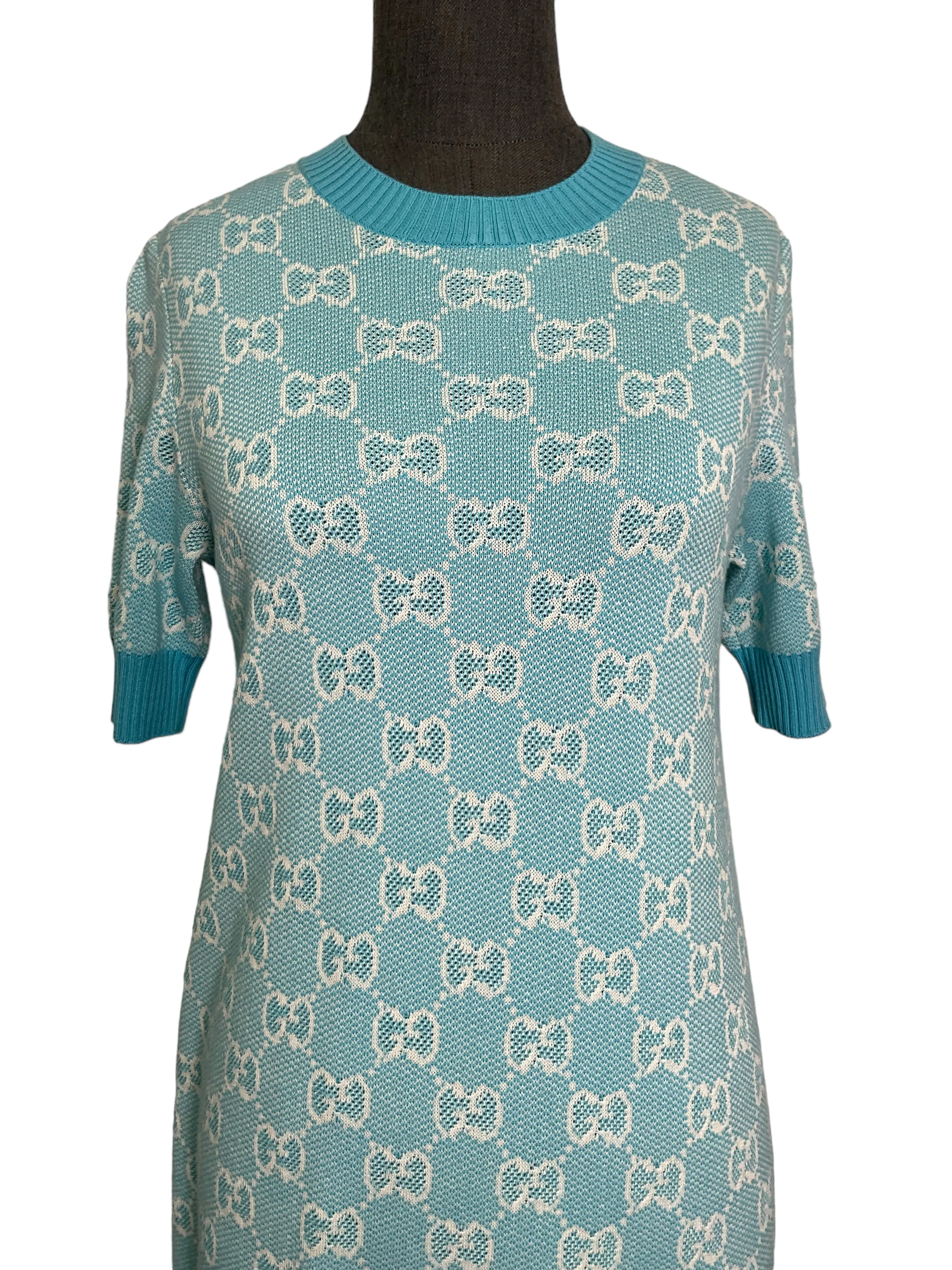 Gucci Short Sleeve GG Logo Dress Size S