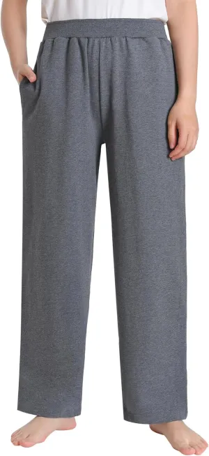 Latuza Women's Petite Wide Leg Lounge Pants Loose Fit Cotton Pants