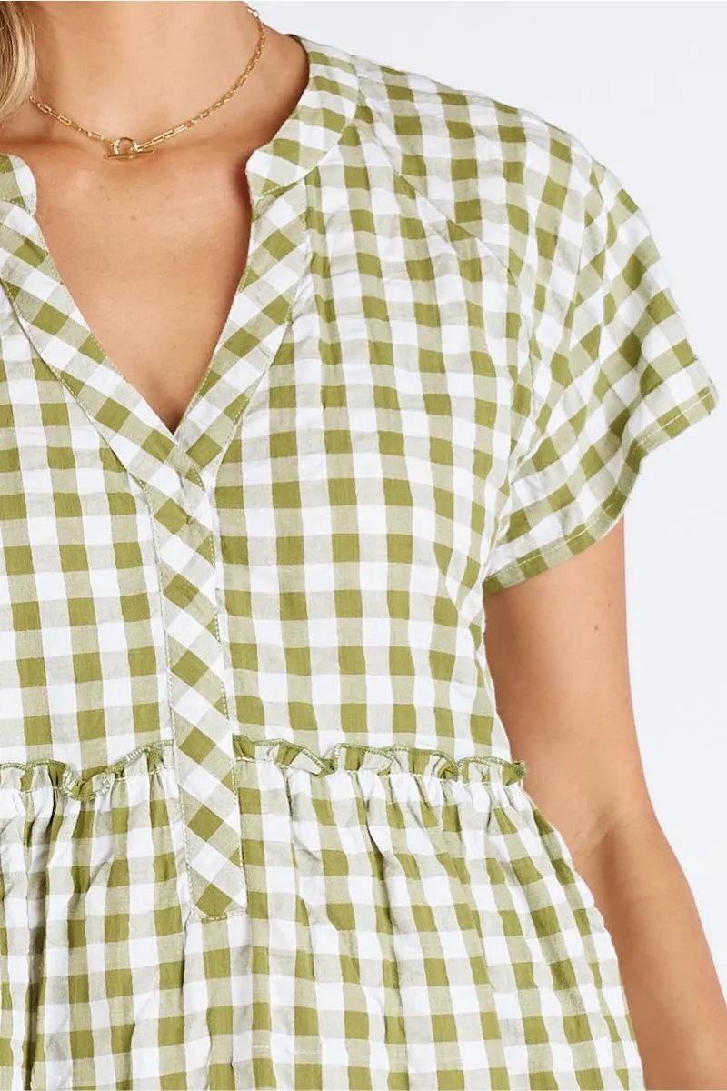 Lula Life Mayer Tiered Dress Olive