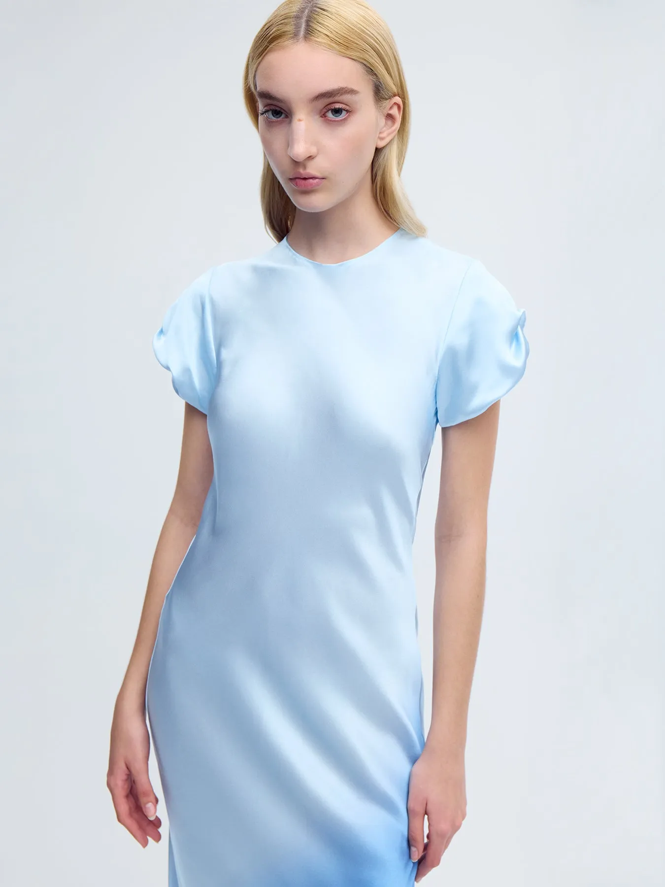 Nausheen Silk Gown in Blue Degrade