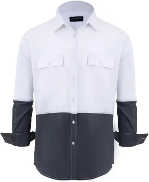 PASHARTUK Cotton Regular Fit Mens Long Sleeve Shirts Button Down Shirts for Men