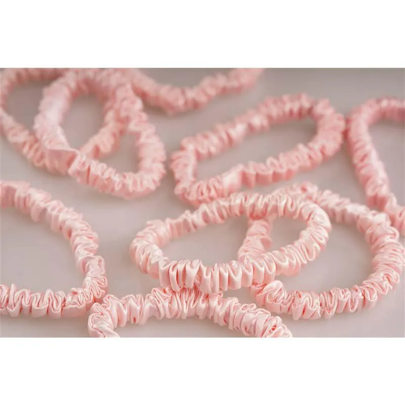 Pink silk scrunchies mini