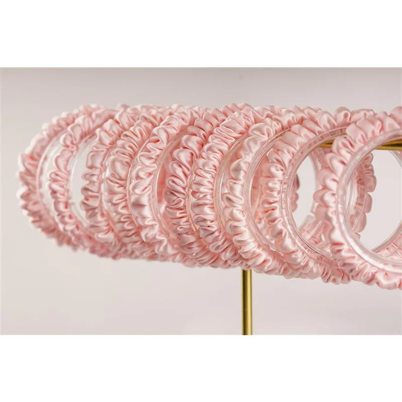 Pink silk scrunchies mini