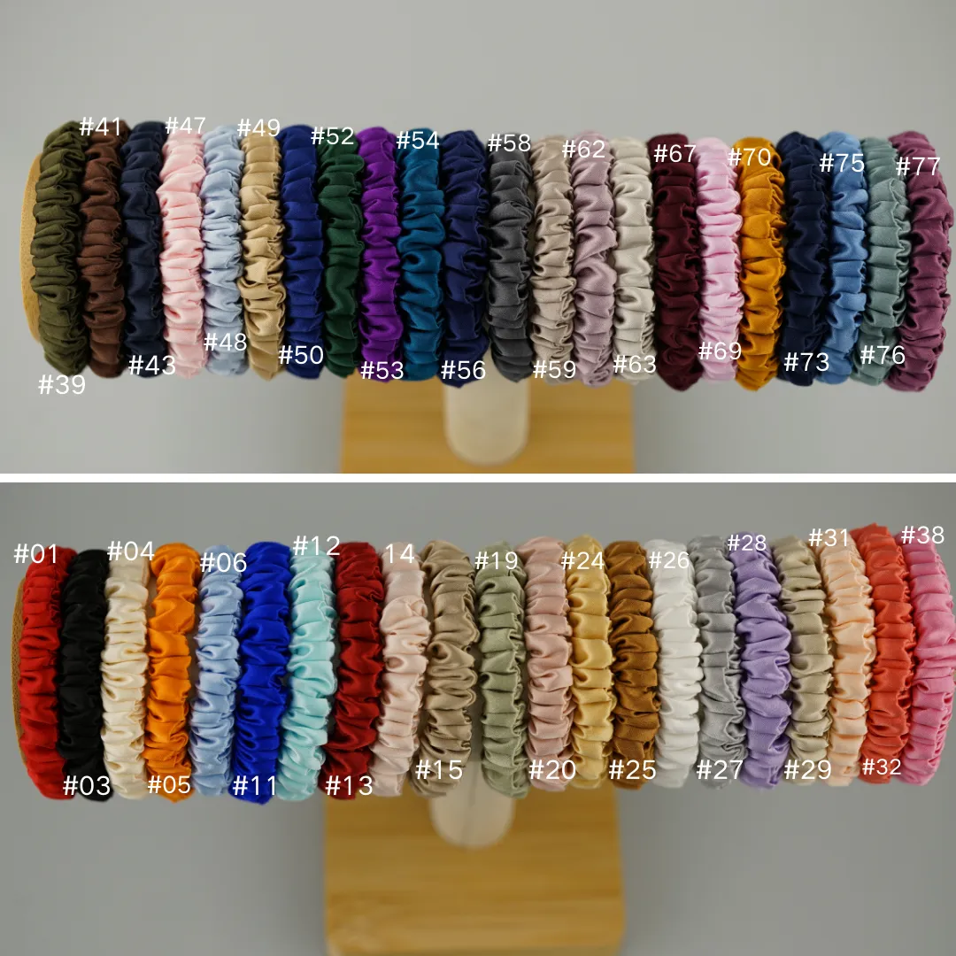 Pink silk scrunchies mini