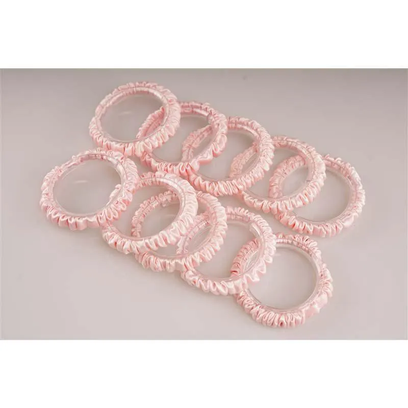 Pink silk scrunchies mini