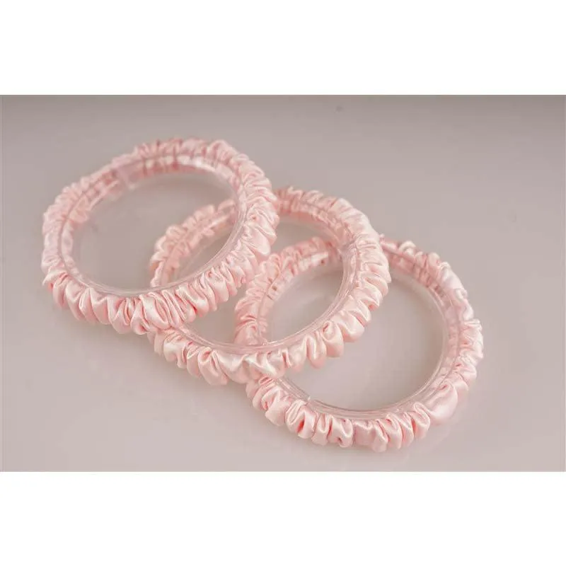 Pink silk scrunchies mini