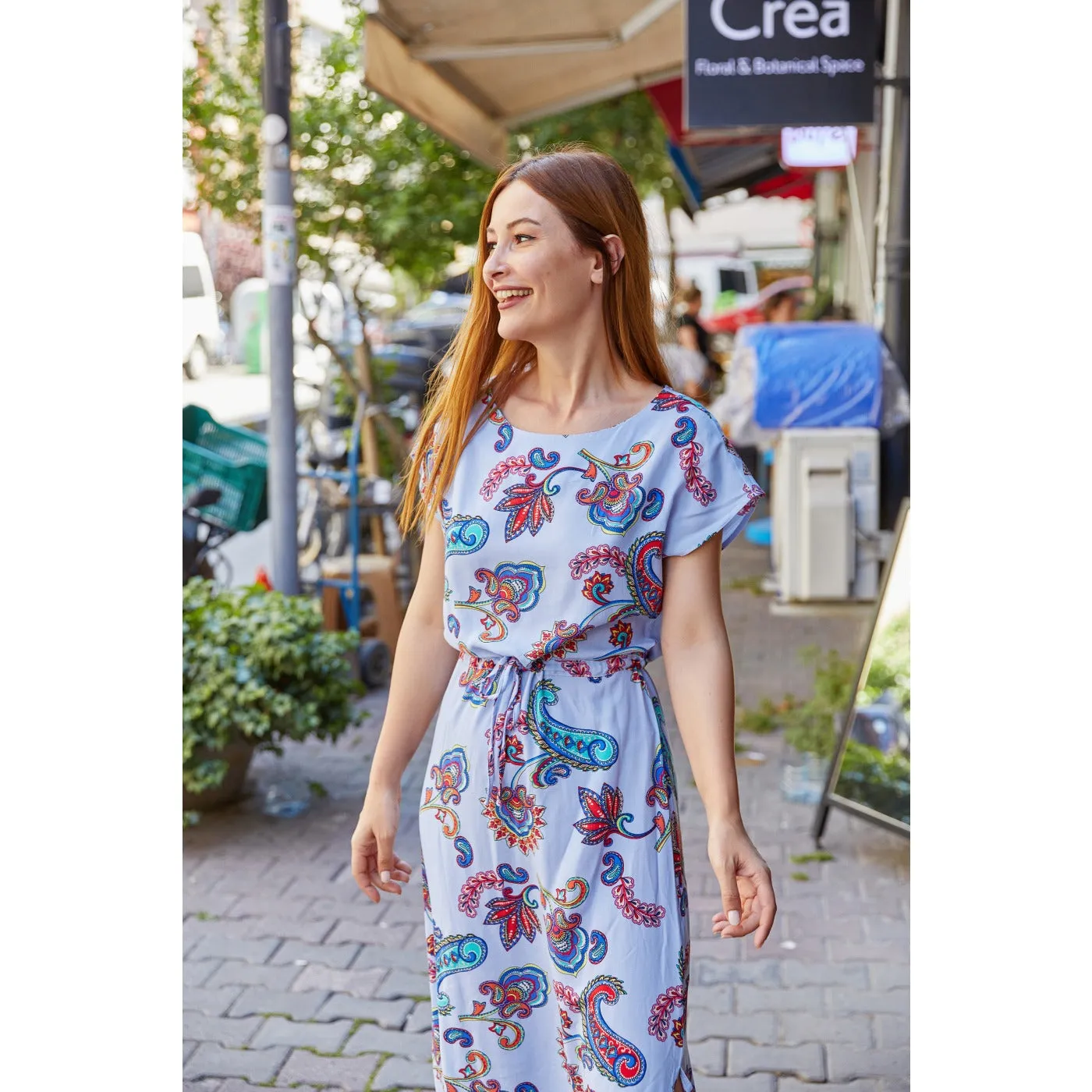 Purple Printed Dress