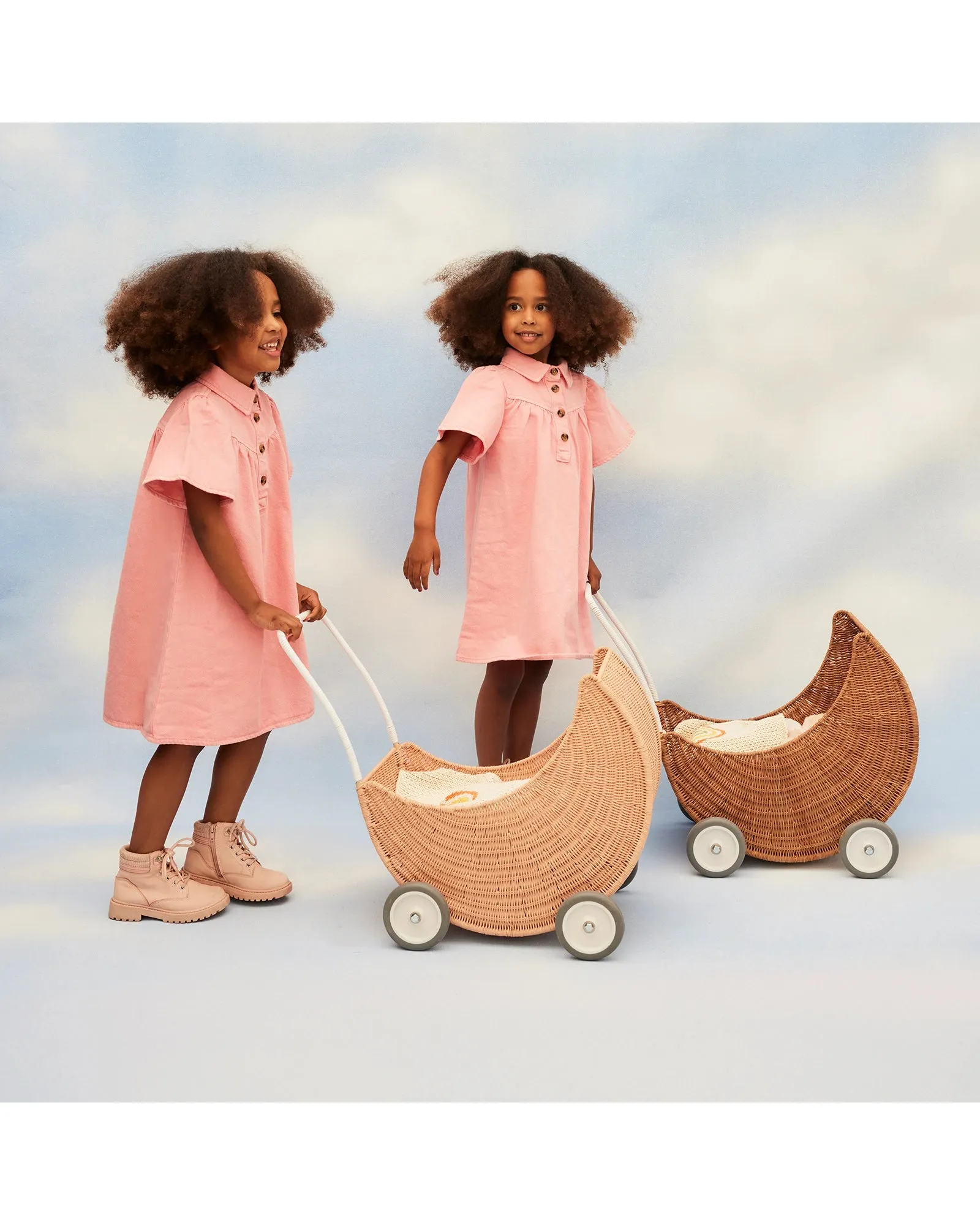 Rattan Strolley Seashell Pink
