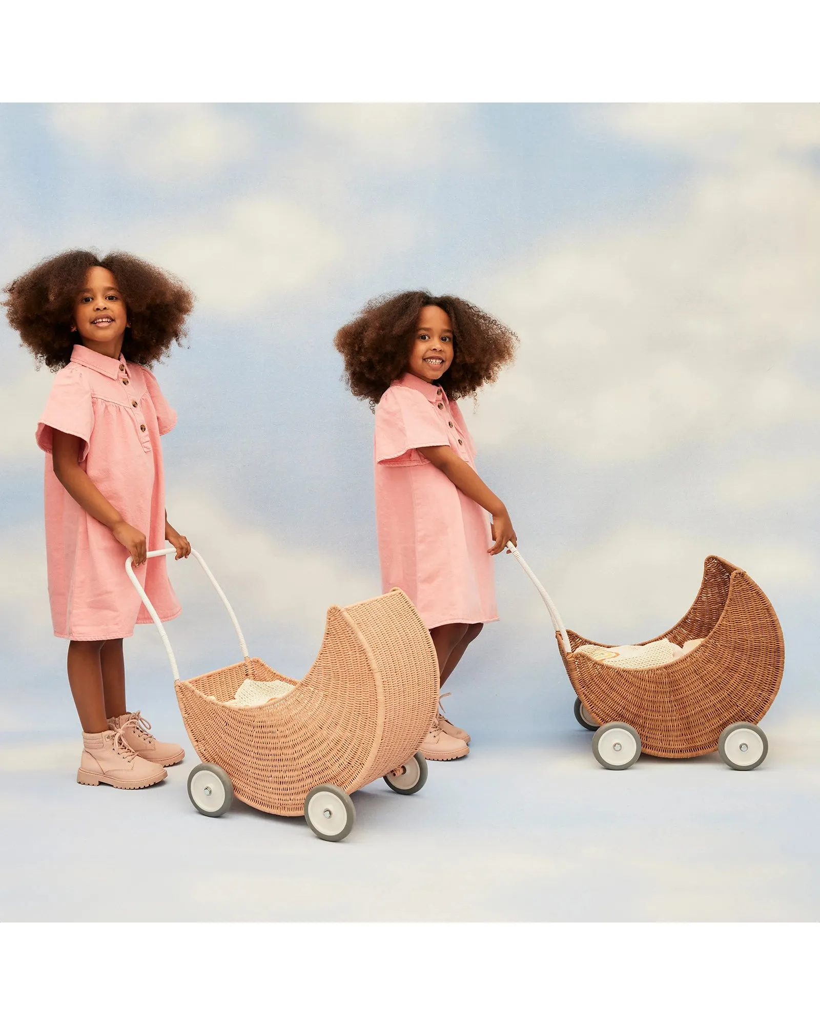 Rattan Strolley Seashell Pink