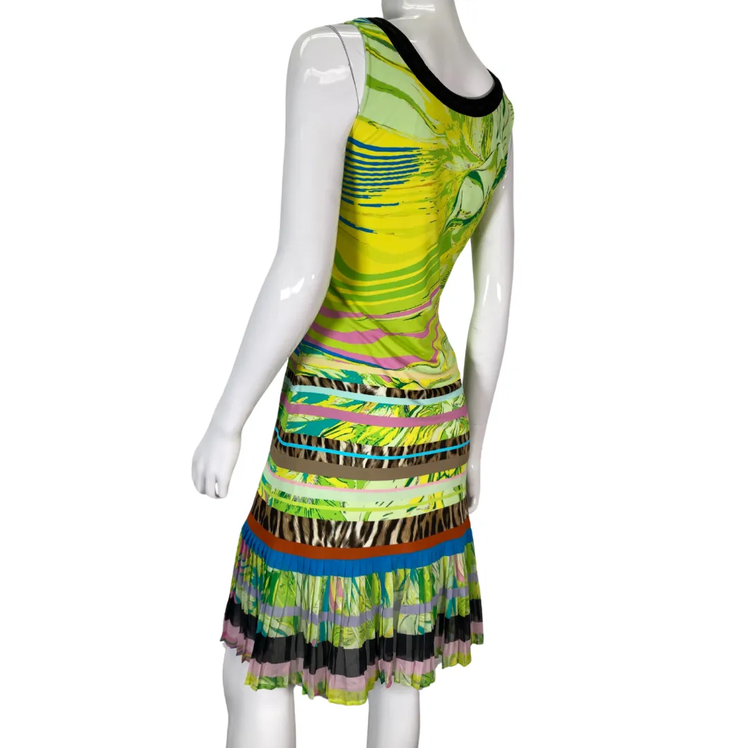 Roberto Cavalli Abstract Colorful Neon Dress