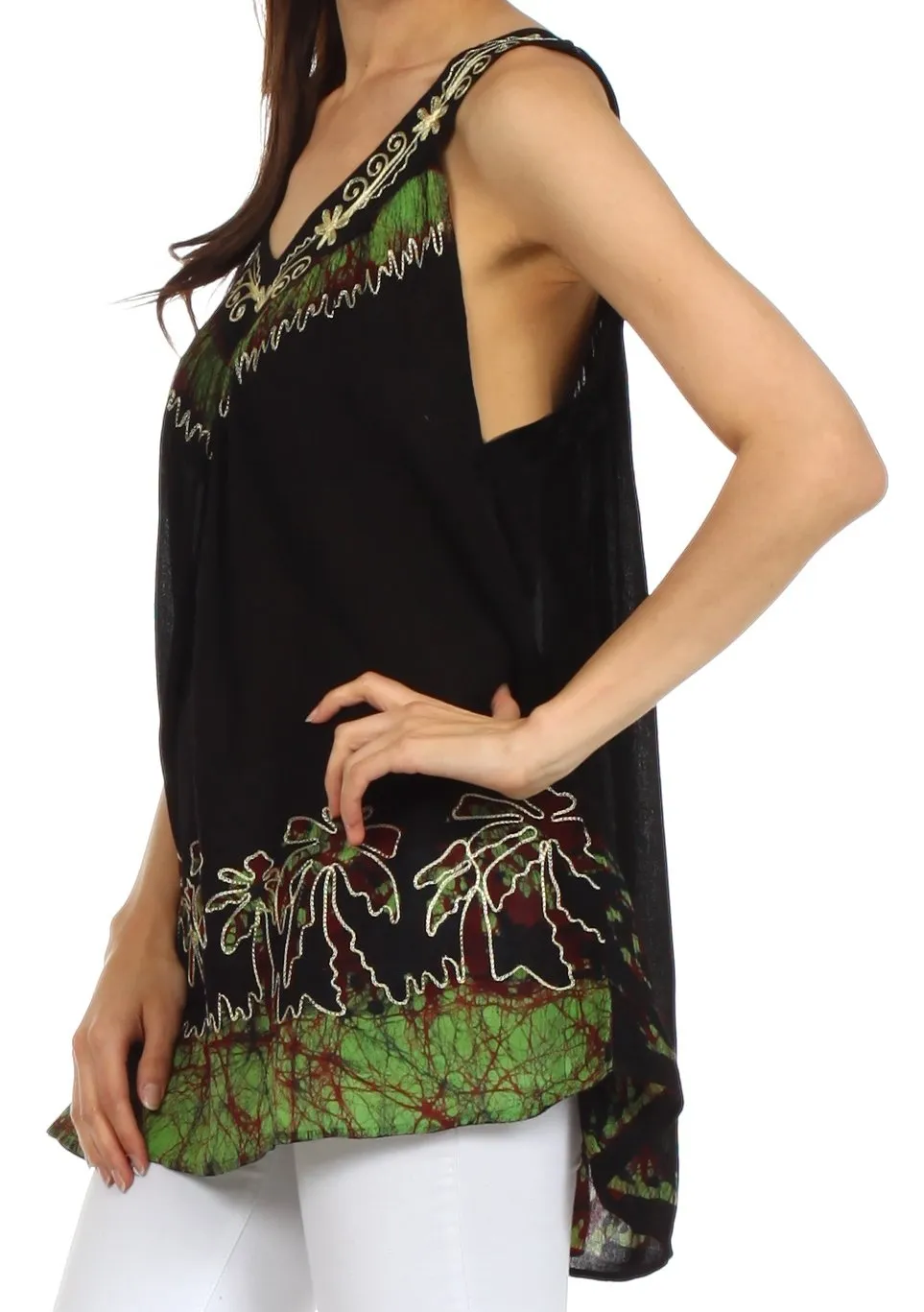 Sakkas Oasis Gauzy Crepe Sleeveless Blouse