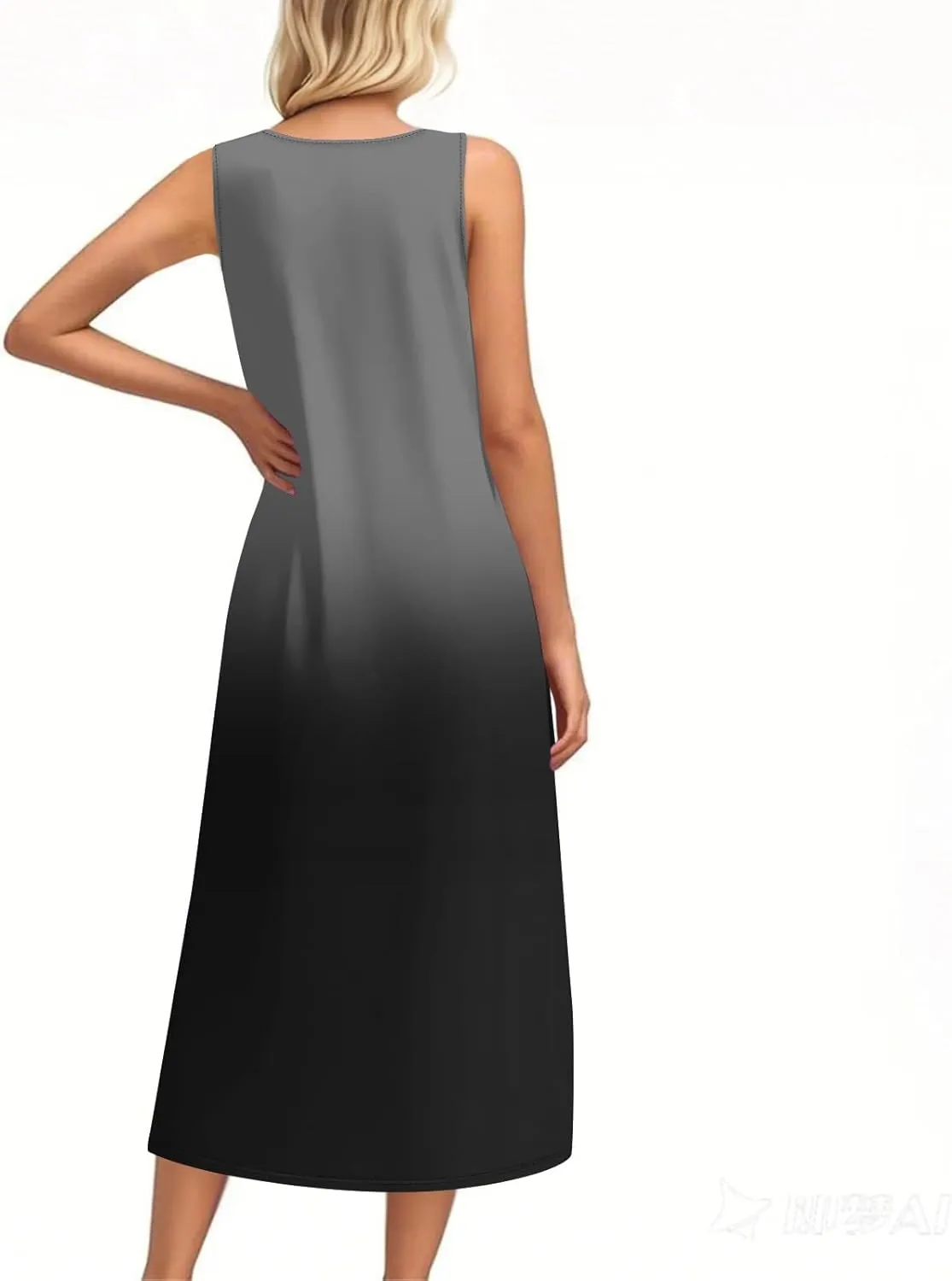 Summer Dresses for Women 2025 Sleeveless Button Down Maxi Dress Casual Loose Long Beach Sundress Travel Vacation Outfits