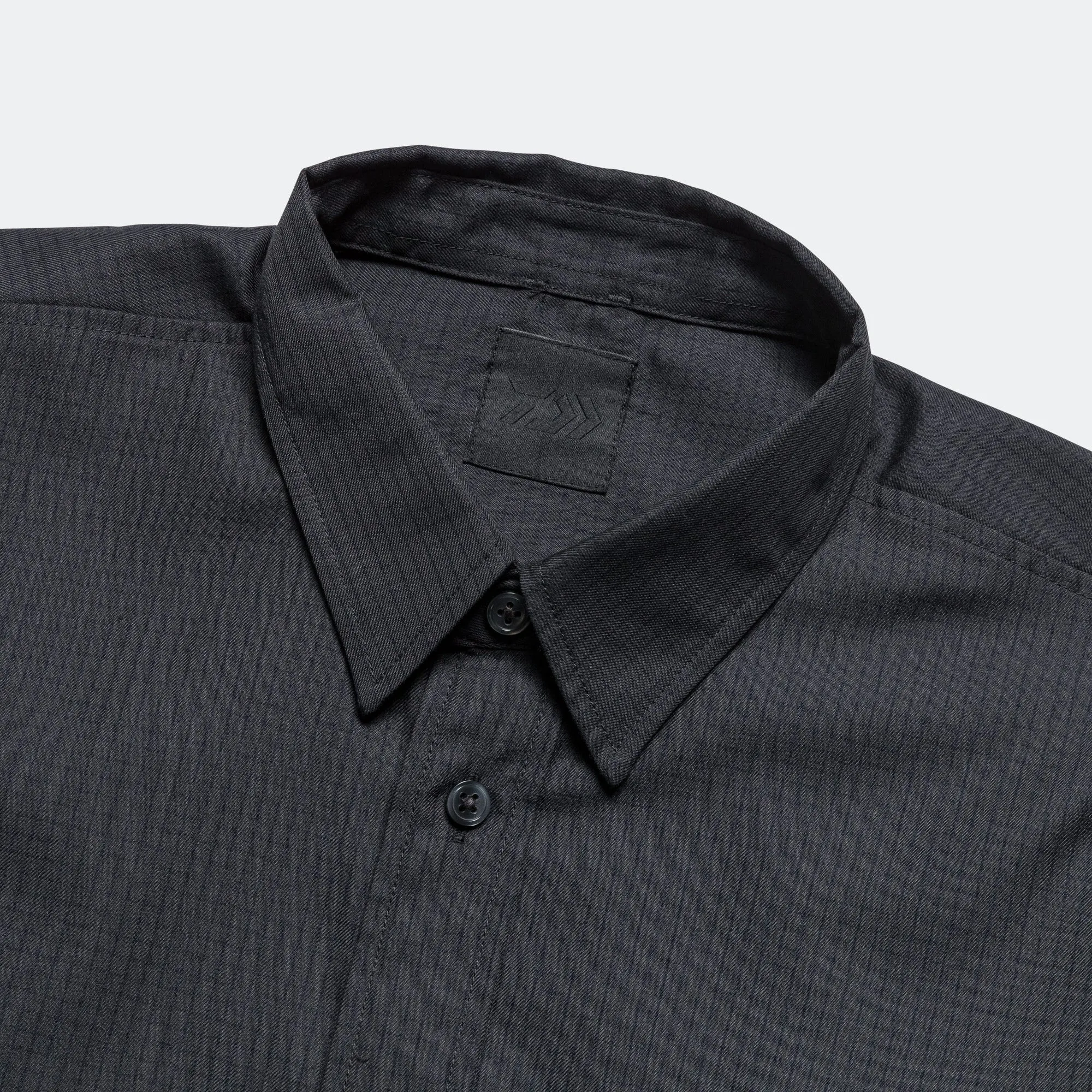 Tech Regular Collar Shirt - Graph Plaid Charcoal/Black