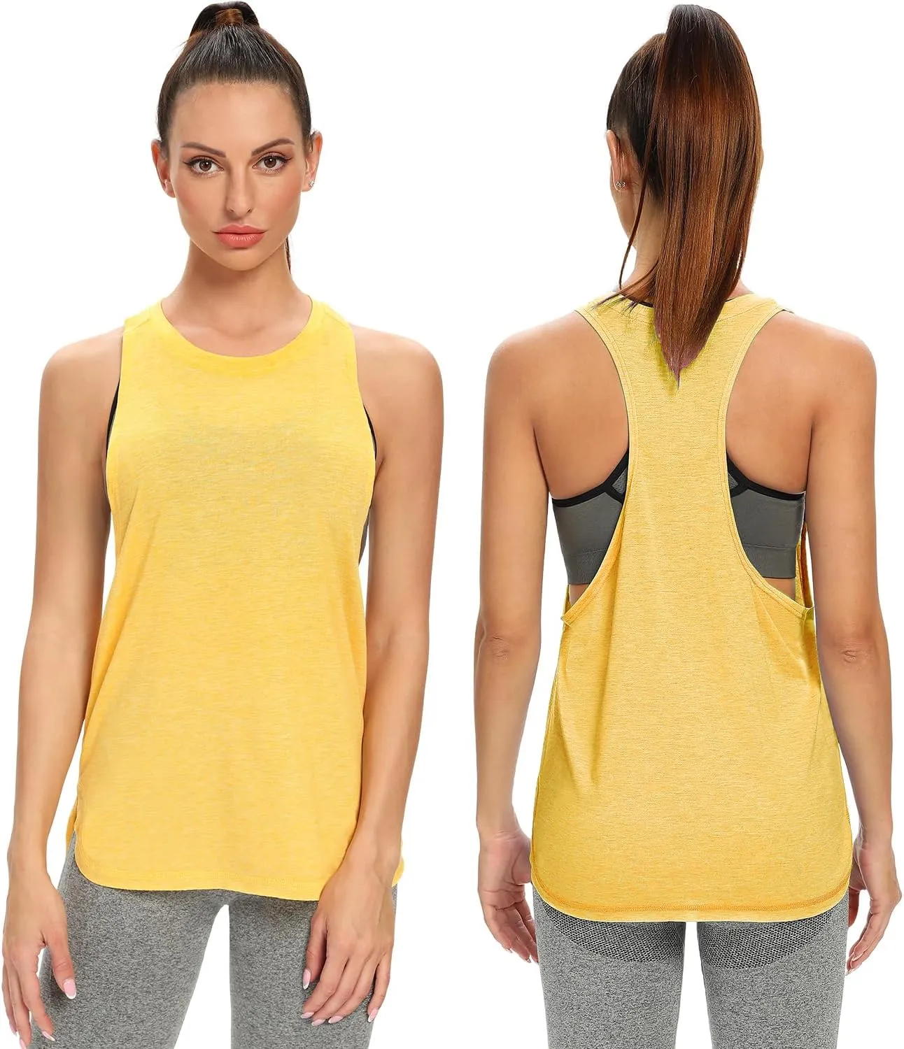 Ullnoy Workout Tank Tops for Women Running Muscle Tanks Sleeveless Loose Fit Gym Yoga Sport Shirts 3-5 Pack