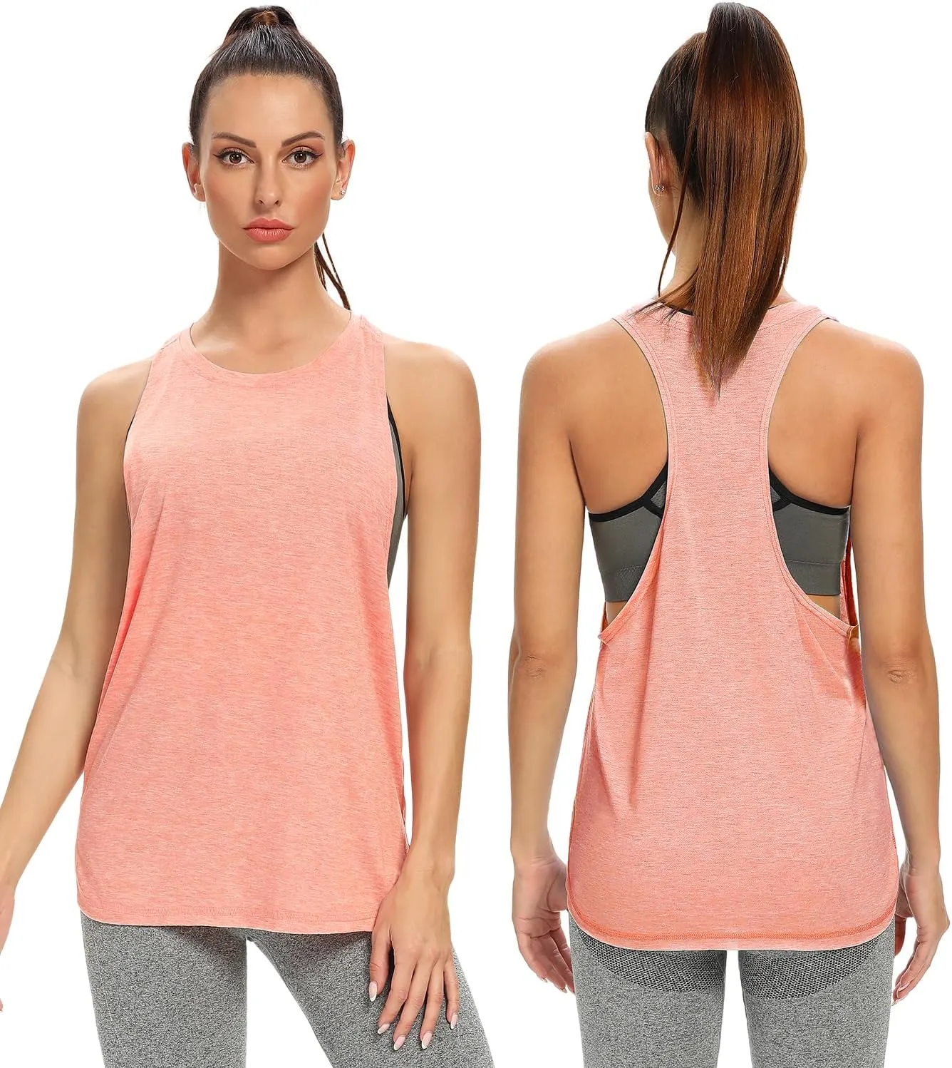Ullnoy Workout Tank Tops for Women Running Muscle Tanks Sleeveless Loose Fit Gym Yoga Sport Shirts 3-5 Pack