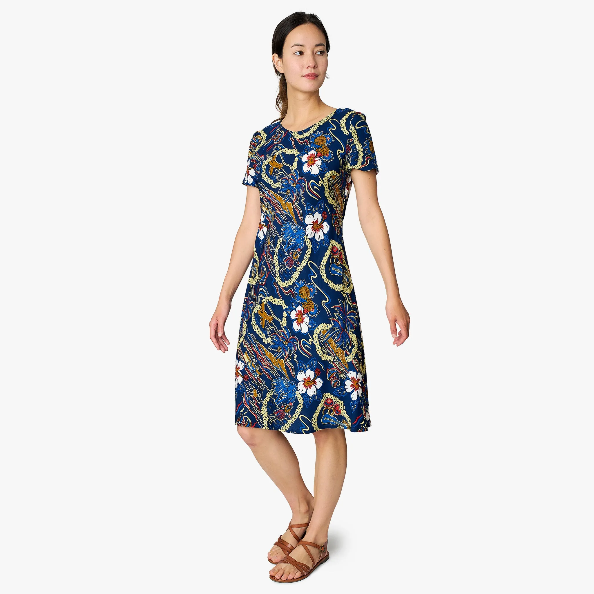 Vintage Scenic Short Dress