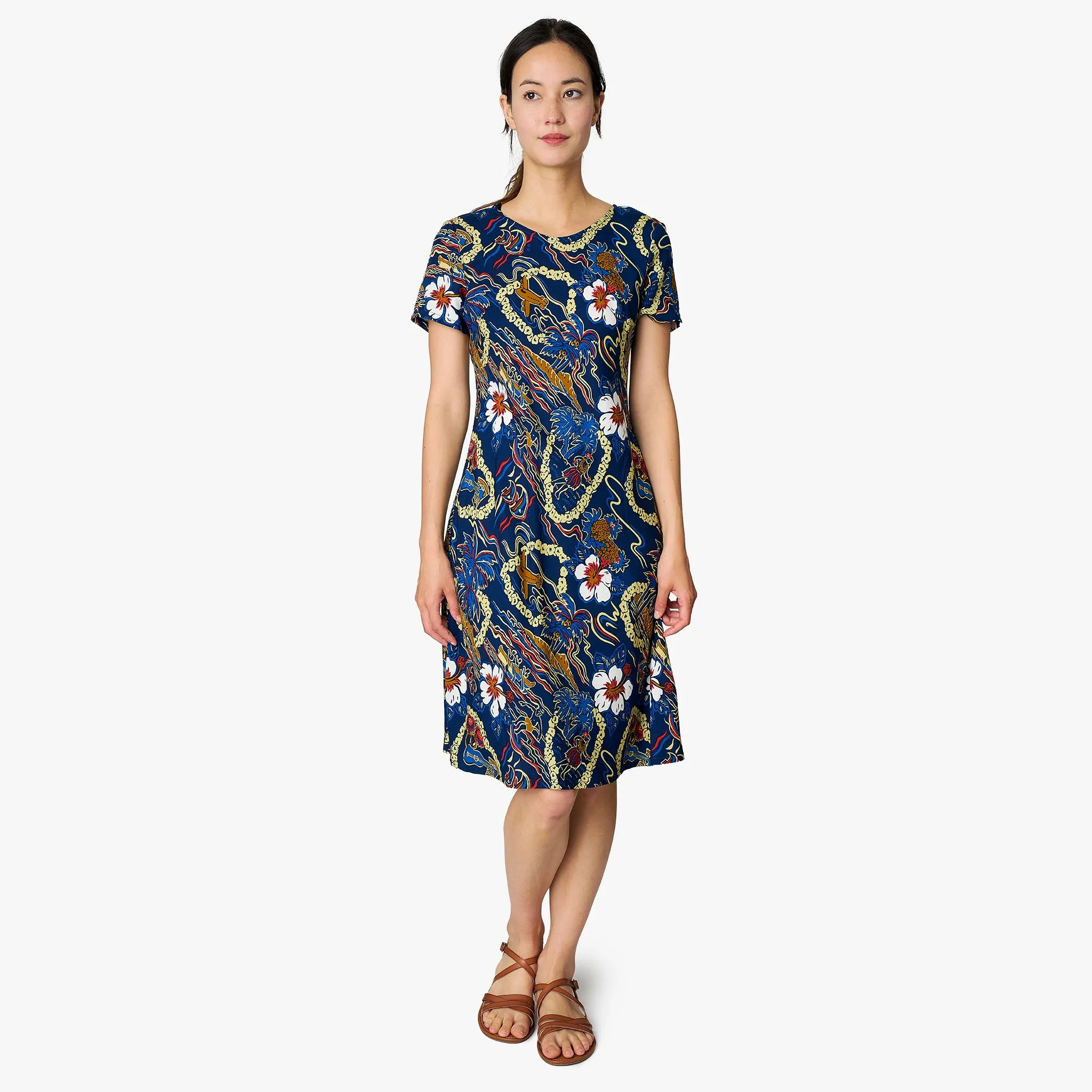 Vintage Scenic Short Dress