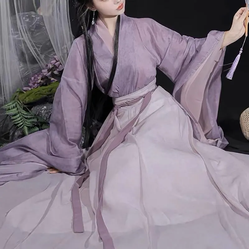 Wei Jin Style Lavender Traditional Chinese Hanfu