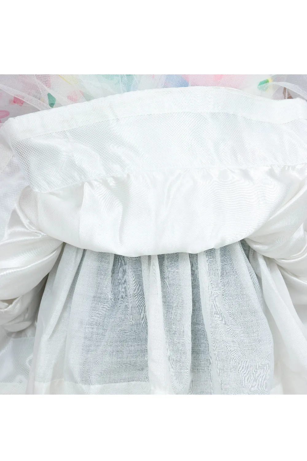 White Peppa And George Printed Organza Dress