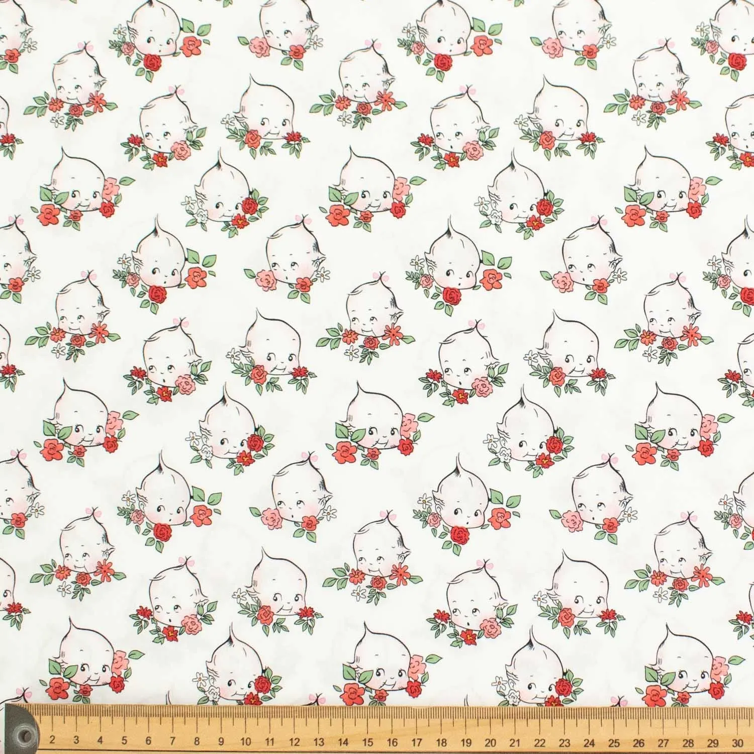 White Sew Kewpie Babies Cotton Print