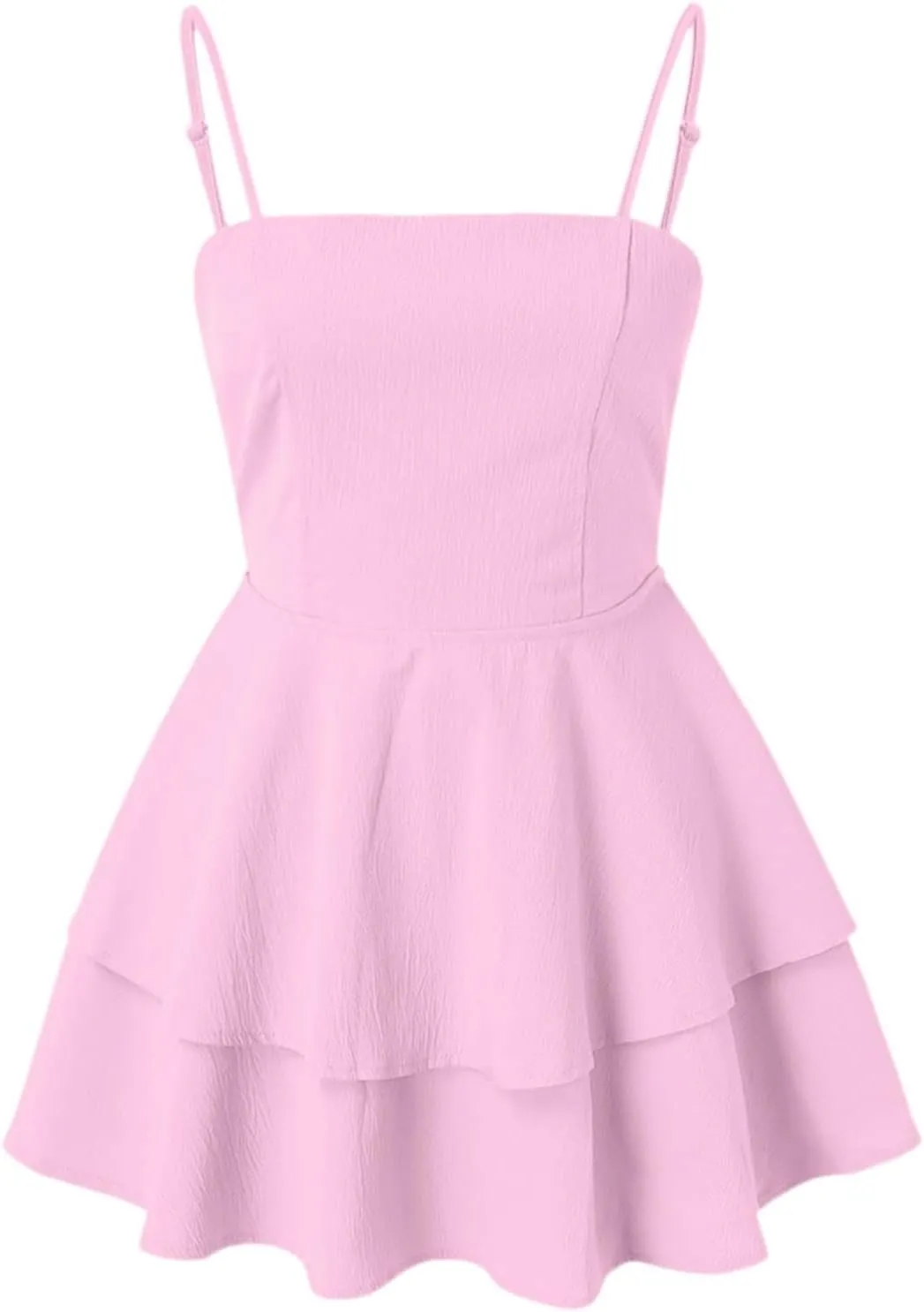 Womens 2025 Summer Casual Spaghetti Strap Mini Dress Bow Tie Back Cut Out Tiered A-Line Boho Sundress