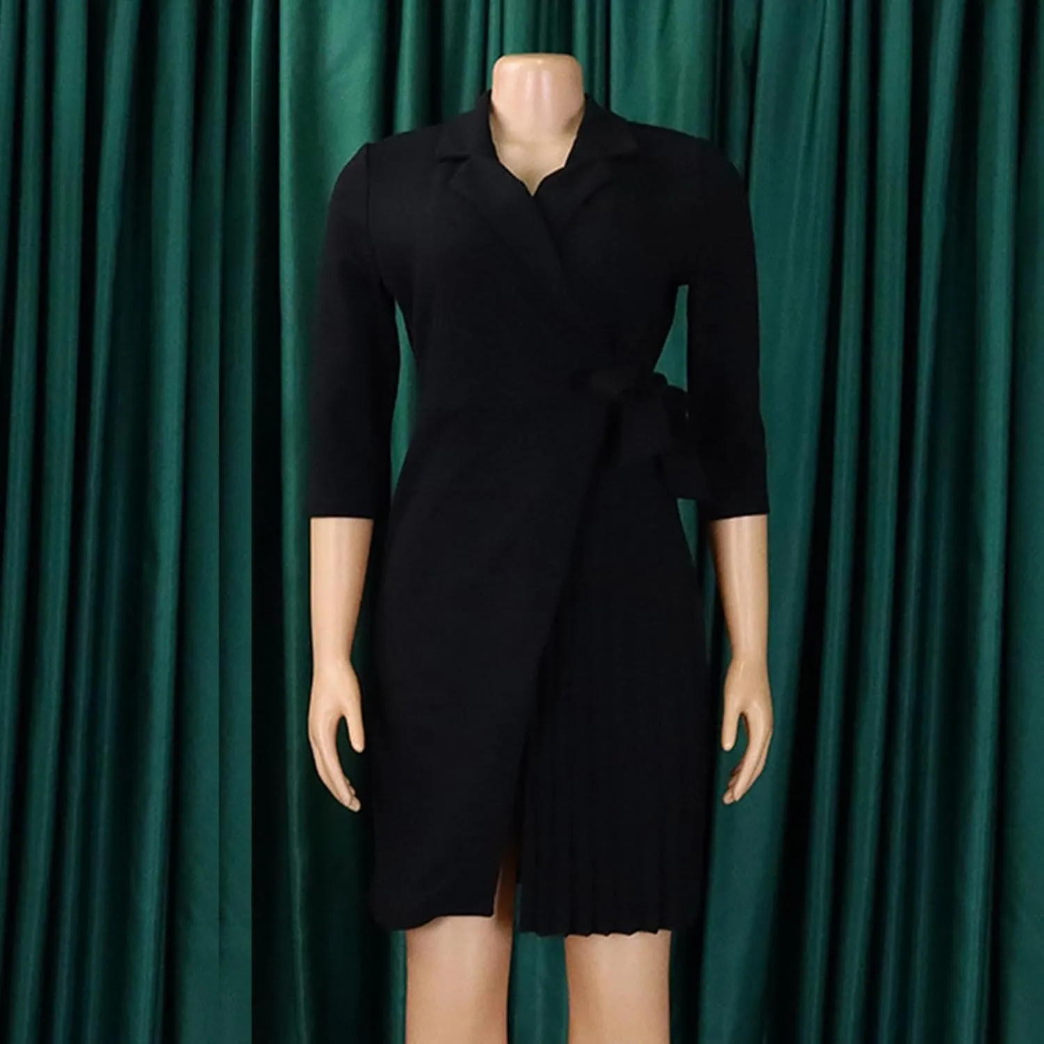 Womens Asymmetric Blazer Dress Pleated Wrap Dress Ladies Elegant Casual Work Office Events Blazer Dresses Outfits
