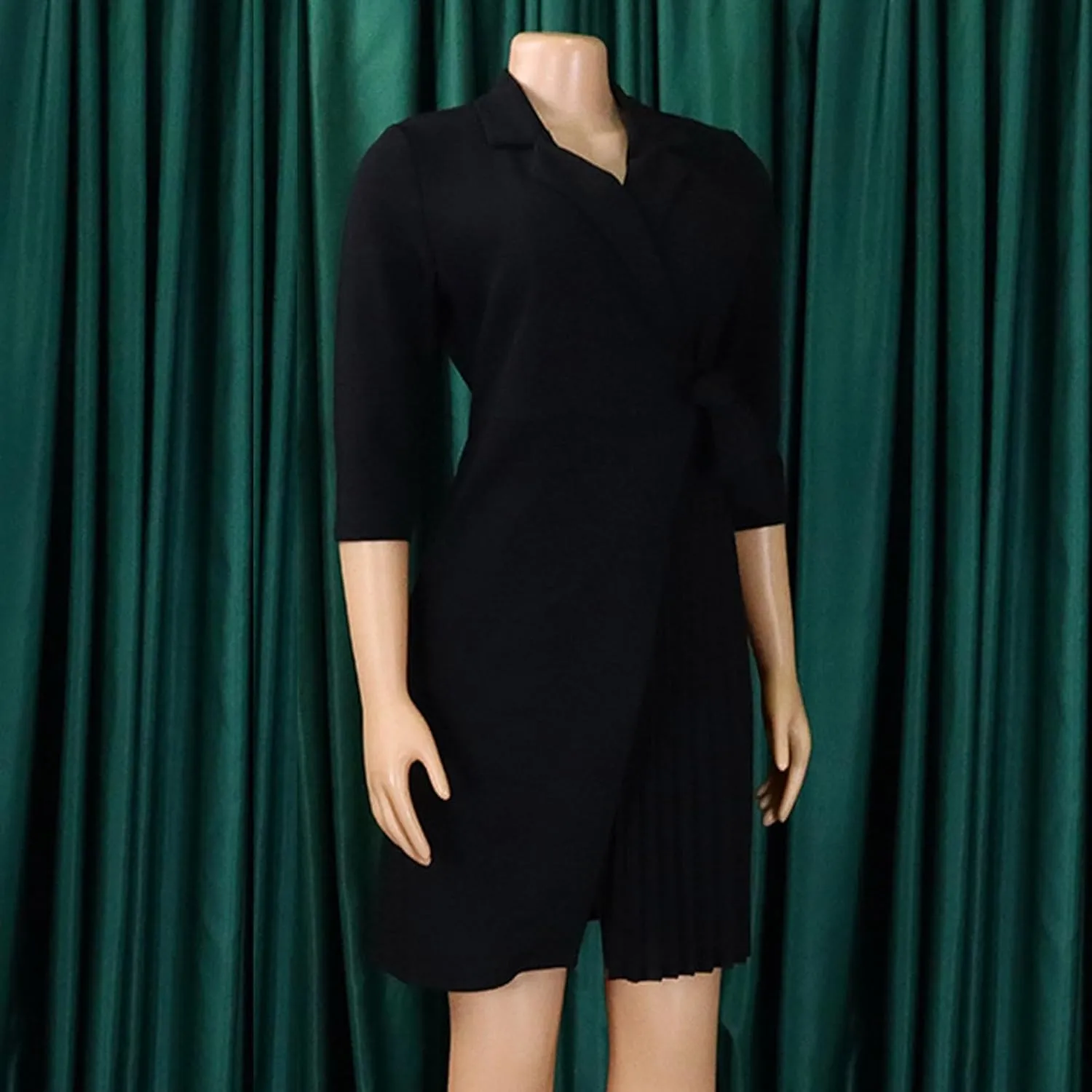 Womens Asymmetric Blazer Dress Pleated Wrap Dress Ladies Elegant Casual Work Office Events Blazer Dresses Outfits