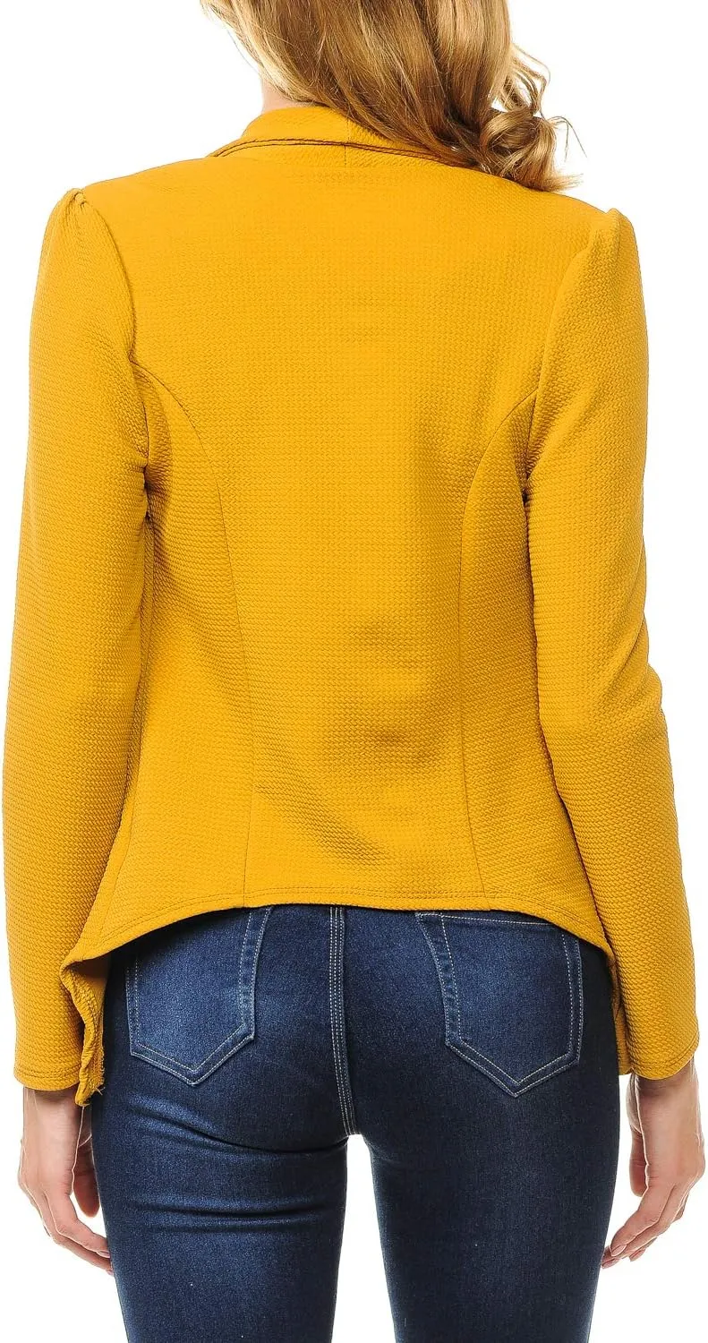 Women's Long Sleeve Classic Draped Open Front Lightweight Blazer(S-3XL)
