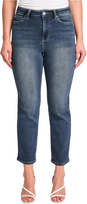 YMI Women's High Rise Vintage Stretch Straight Leg Jeans