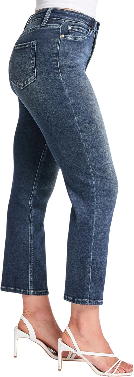 YMI Women's High Rise Vintage Stretch Straight Leg Jeans