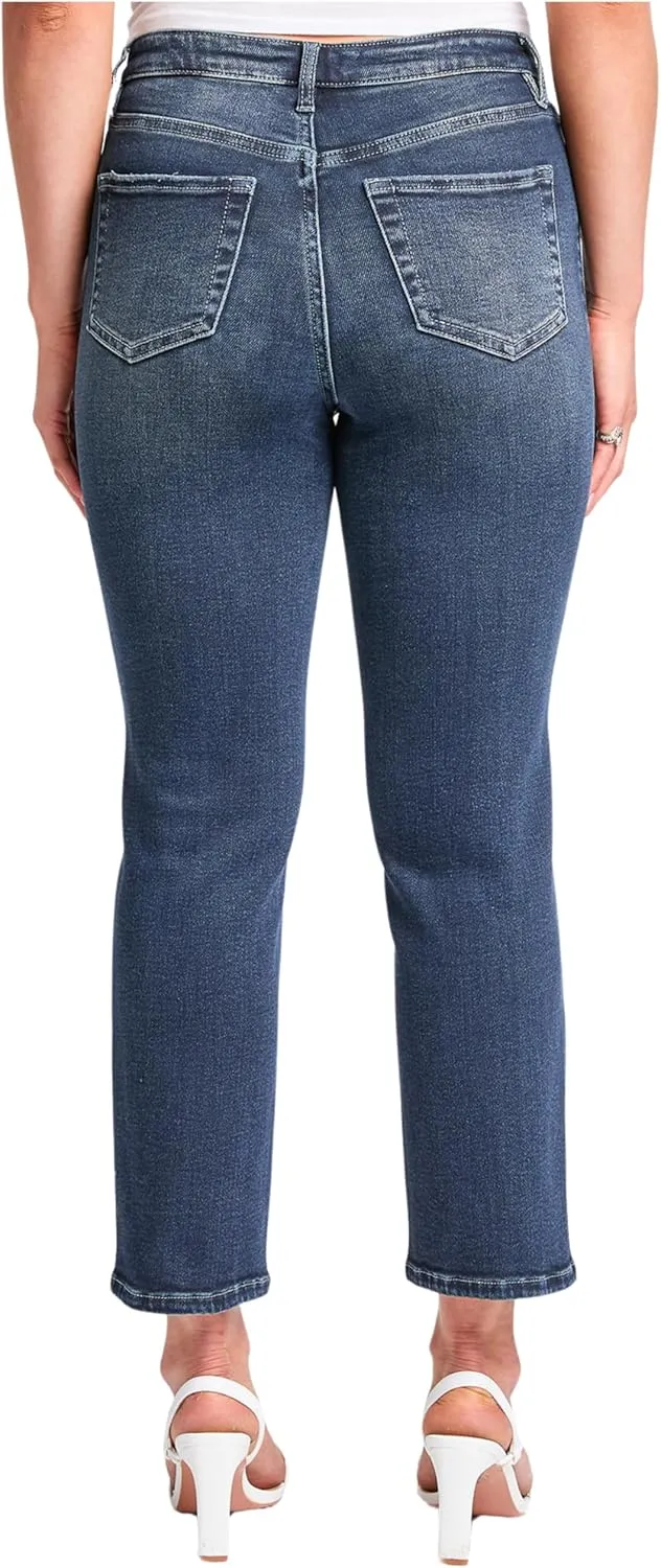 YMI Women's High Rise Vintage Stretch Straight Leg Jeans